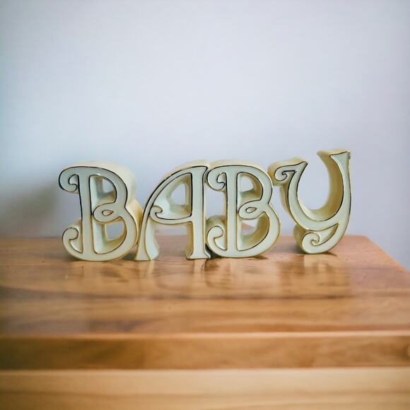 LENOX Baby Word Sculpture-Expressions-Shower Gift Nursery Decor-Gender Neutral - Picture 9 of 9